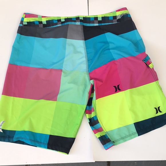 Hurley colorful board shorts with pocket SZ 36 - Picture 3 of 4